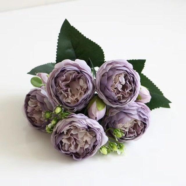 Artificial Roses Flowers Bundle Of Beautiful Silk Peony Bouquet For Home Wedding Party Scrapbook Decoration Accessories         Artificial Rose Flowers Bouquet Silk Flowers Rose for Home Bridal Wedding Party Festival Decor