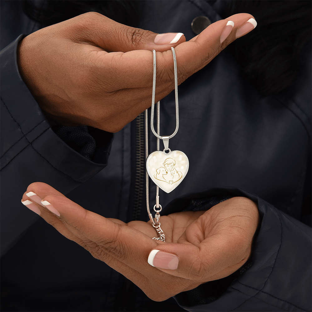 Pet Love Valentine Heart Necklace – Dog, Cat & Human Bond