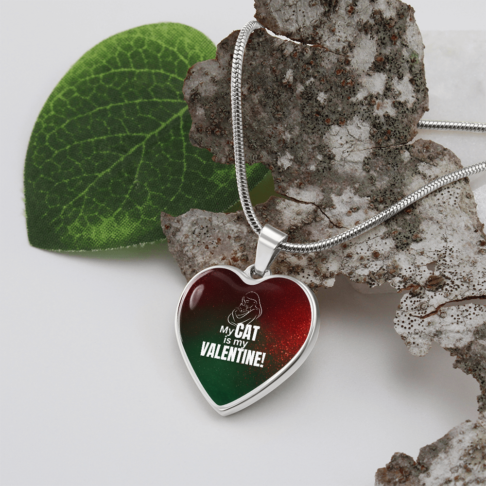 My Cat Is My Valentine – Heart Pendant Necklace