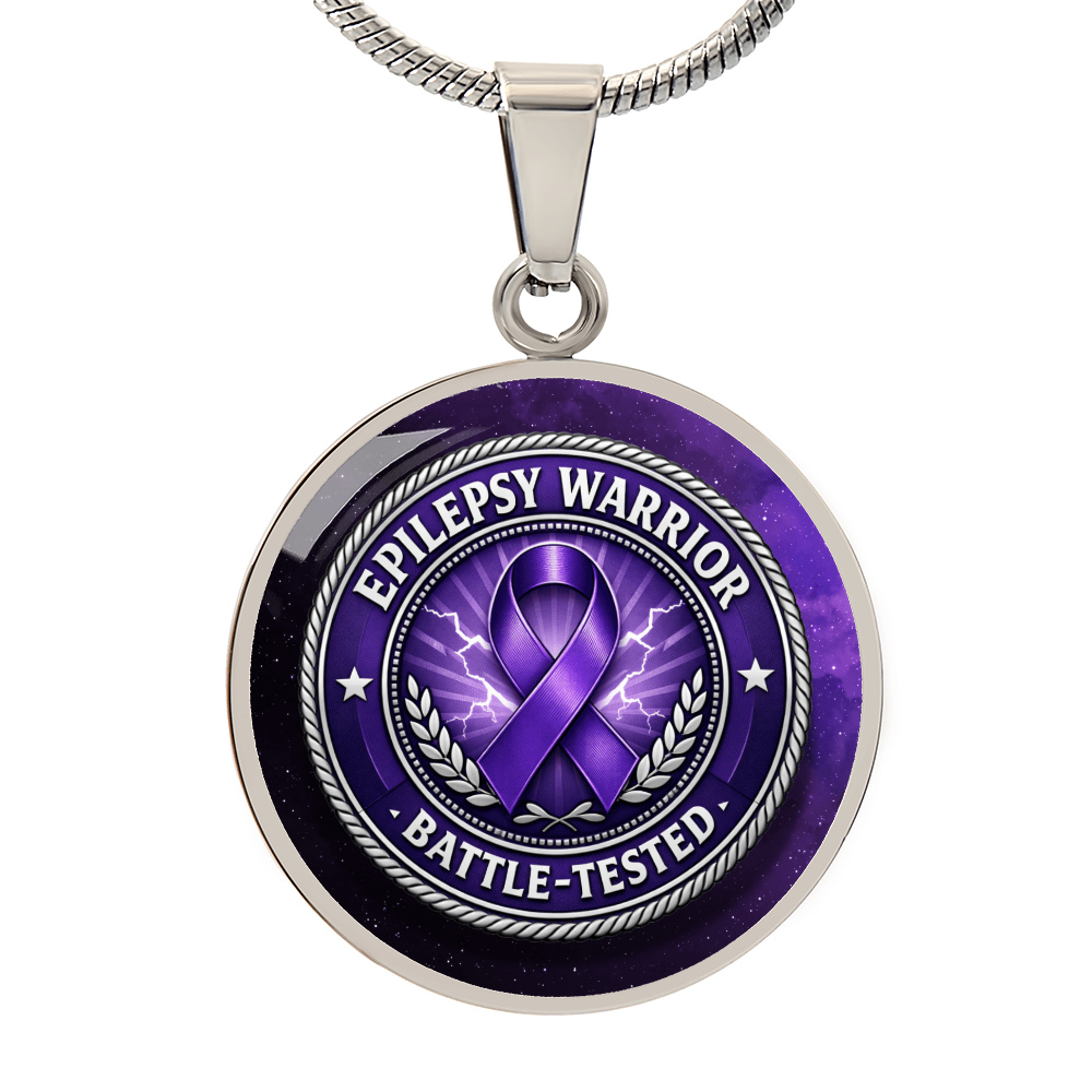 Epilepsy Warrior – Battle-Tested Round Pendant Necklace