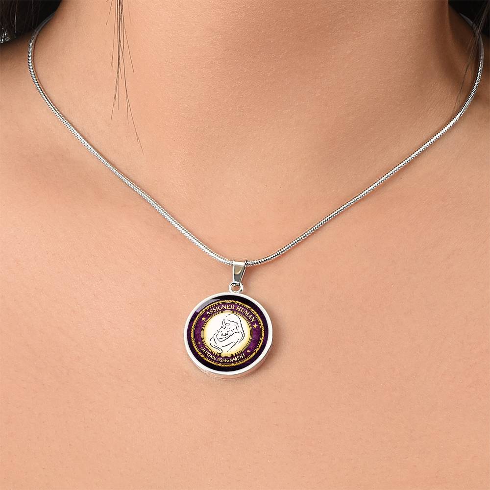 Assigned Human – Lifetime Assignment Necklace | Cat Lover Parody Pendant