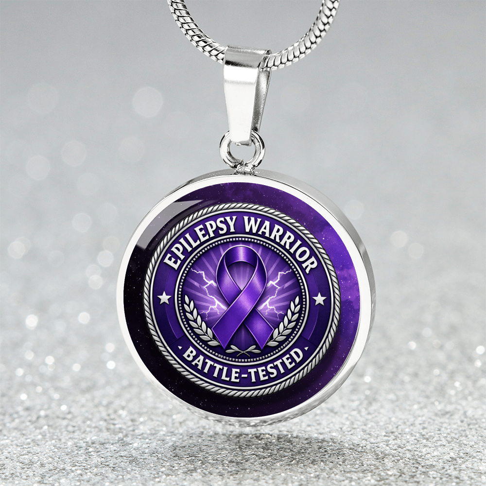 Epilepsy Warrior – Battle-Tested Round Pendant Necklace