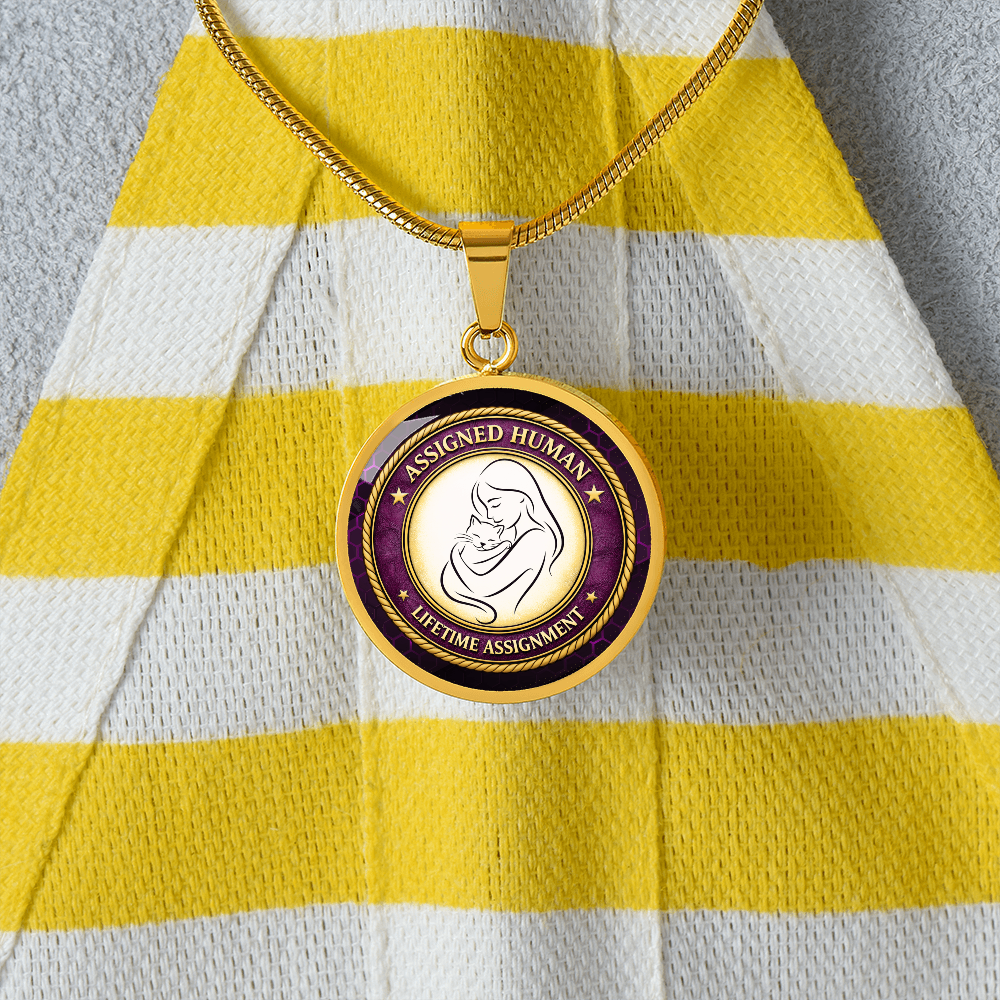 Assigned Human – Lifetime Assignment Necklace | Cat Lover Parody Pendant