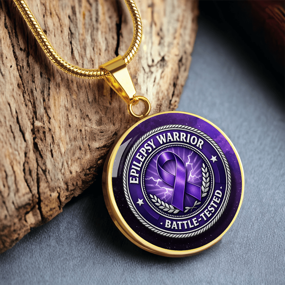 Epilepsy Warrior – Battle-Tested Round Pendant Necklace