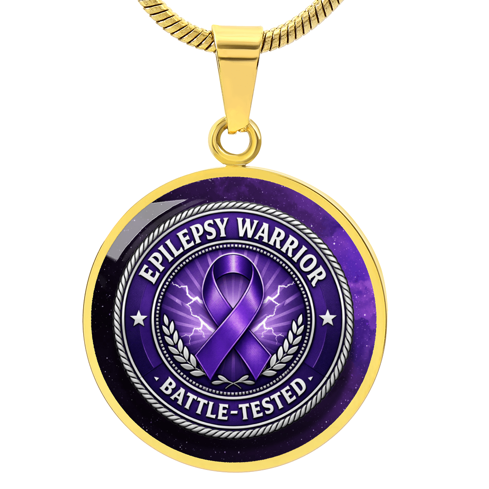 Epilepsy Warrior – Battle-Tested Round Pendant Necklace