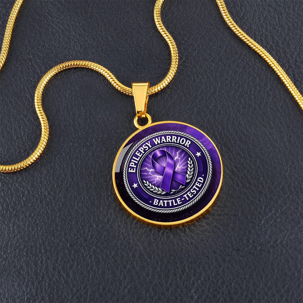 Epilepsy Warrior – Battle-Tested Round Pendant Necklace