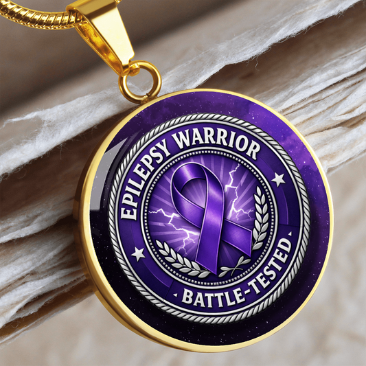Epilepsy Warrior – Battle-Tested Round Pendant Necklace