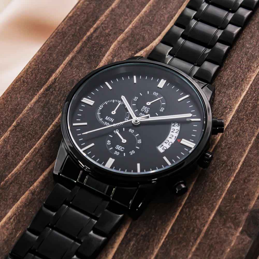 Still Here. Still Ticking. Engraved Chronograph Watch | Epilepsy Awareness Gift