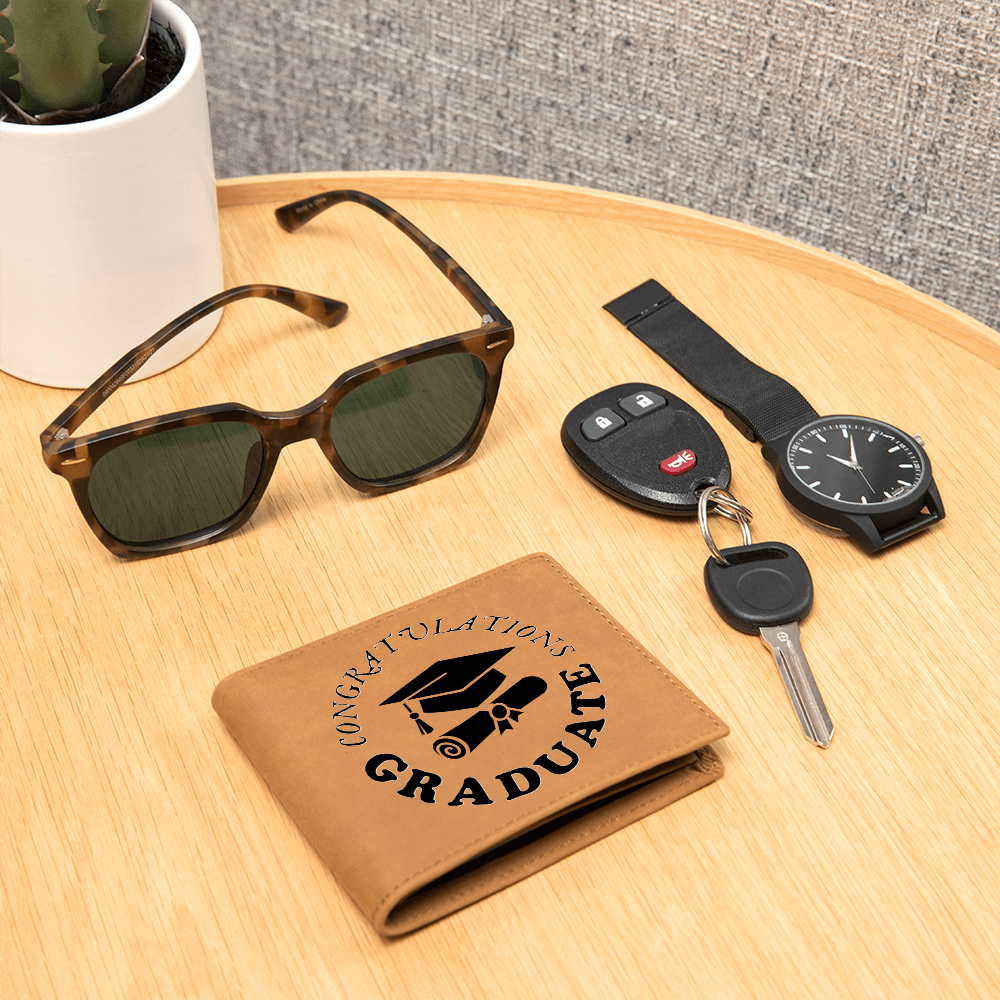 Congratulations Graduate Graphic Leather Wallet