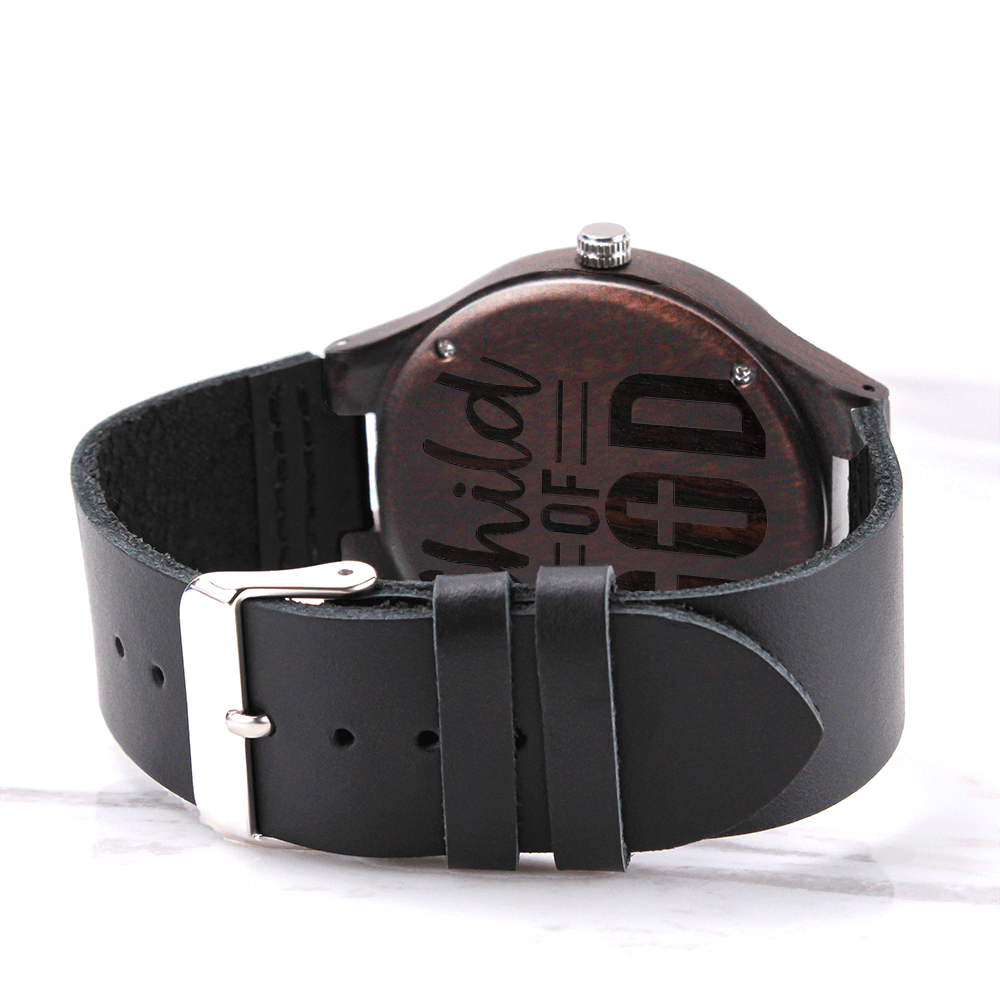 Child of God Engraved Wooden Watch