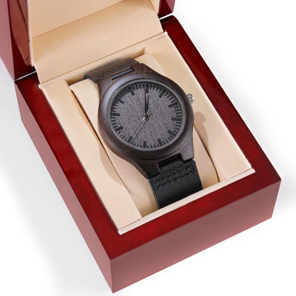 Happy Hanukkah Engraved Wooden Watch