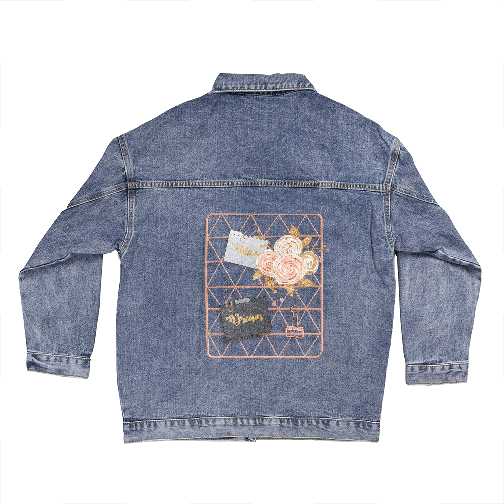 Believe Dream Reminder Oversized Women's DTG Denim Jacket