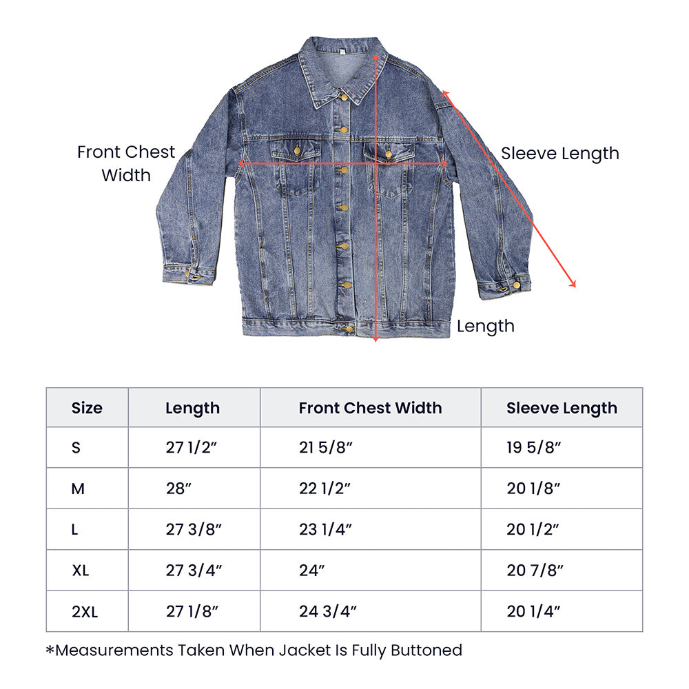 Choose to Shine Fashion Collage Oversized Women's DTG Denim Jacket