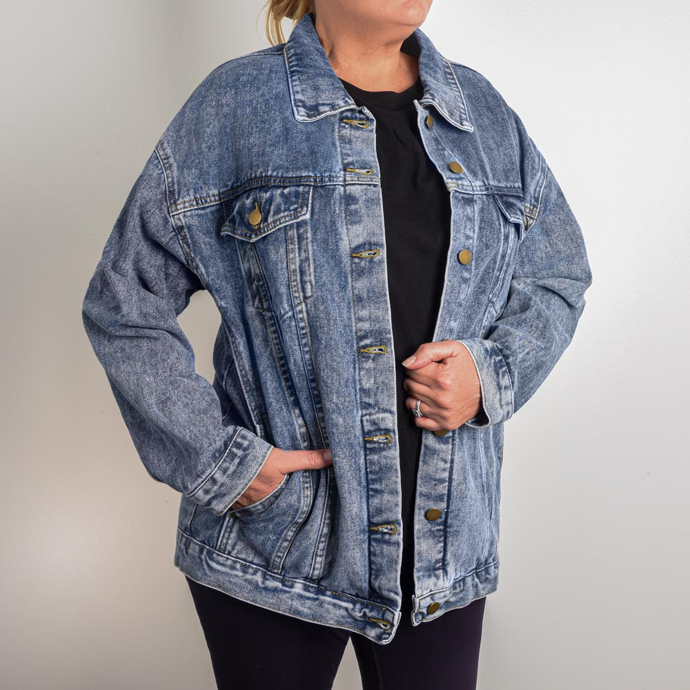 Believe Dream Reminder Oversized Women's DTG Denim Jacket