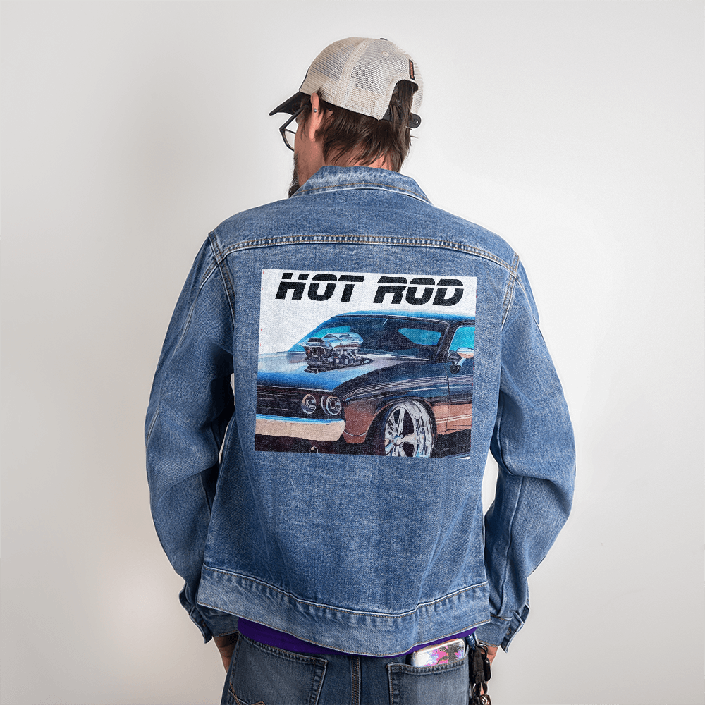 Hot Rod Muscle Car Men's DTG Denim Jacket