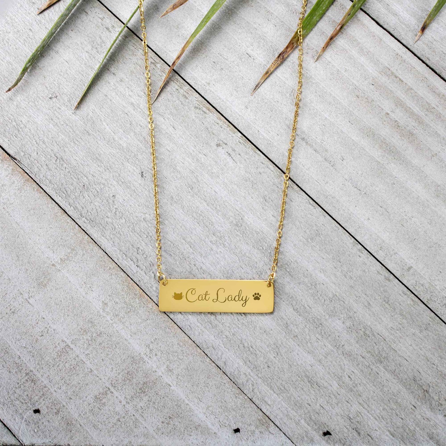 Cat Lady Horizontal Bar Necklace