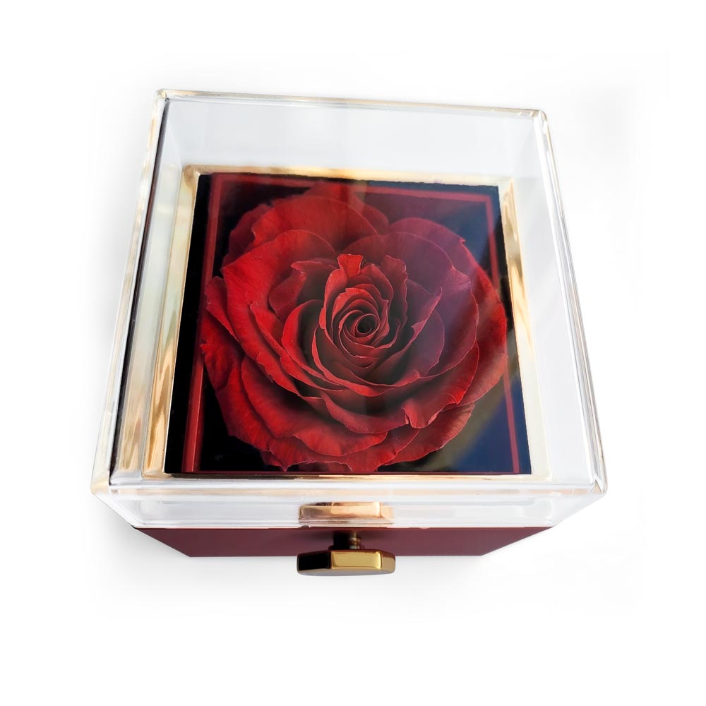 For My Beloved Mother on Mother's Day with Love Knot Necklace and Preserved Red Rose