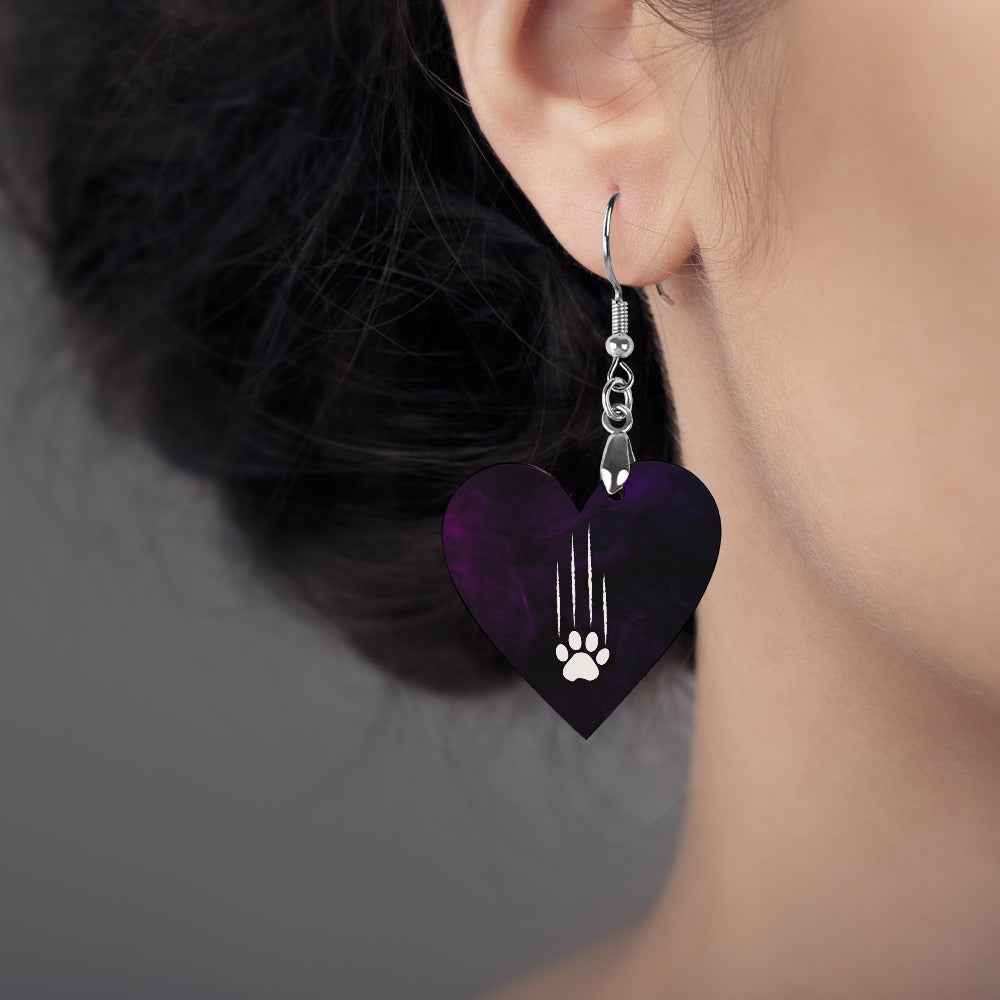Love Comes With Claws Heart Earrings