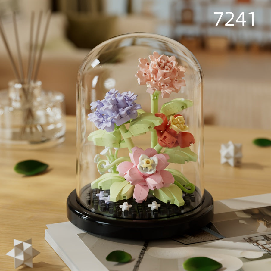 DIY Flower Building Blocks Set - Romantic Proposal Decor, Desktop Ornament & Puzzle Toy, Perfect Birthday Gift Ramadan Mubarak
