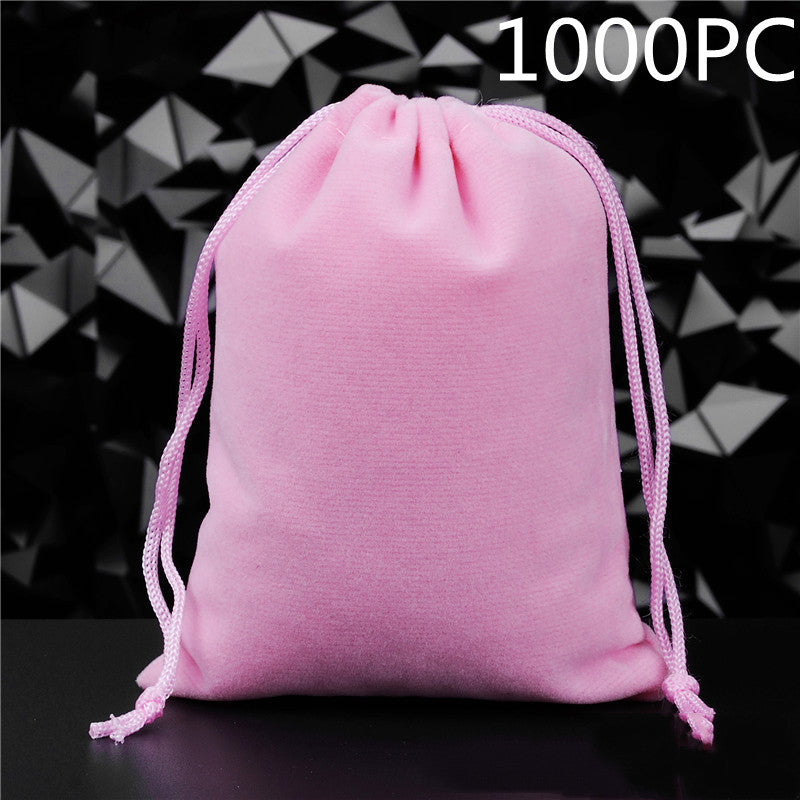 Flannel Drawstring Jewelry Solid Drawstring Pocket
