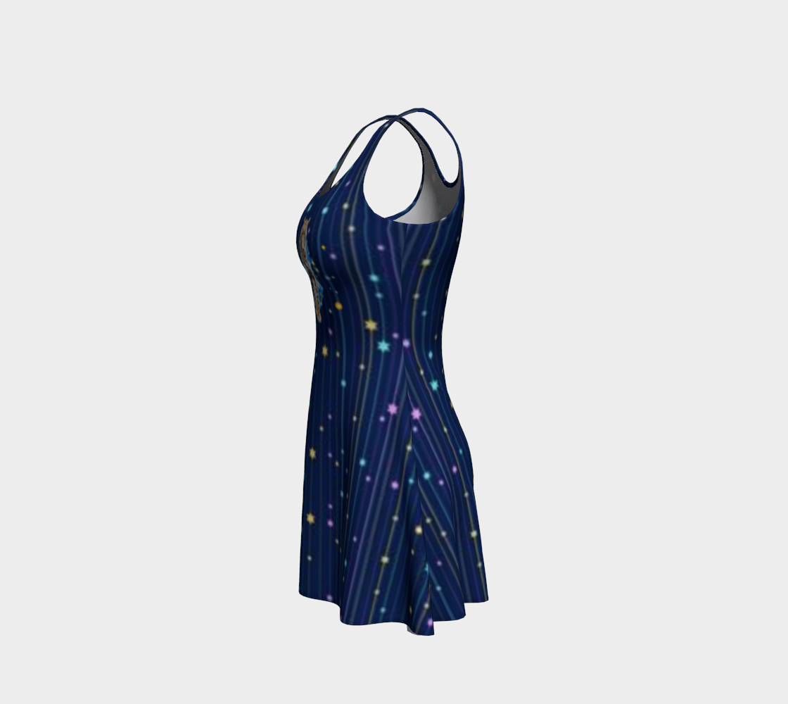 Leopard in Center of Universe Short Flared Dress