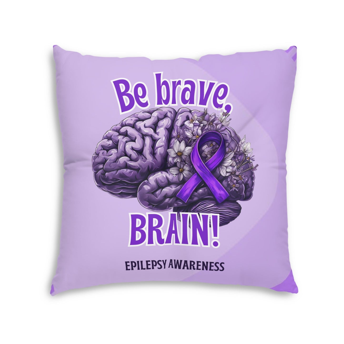 Be Brave Epilepsy Awareness Tufted Floor Pillow