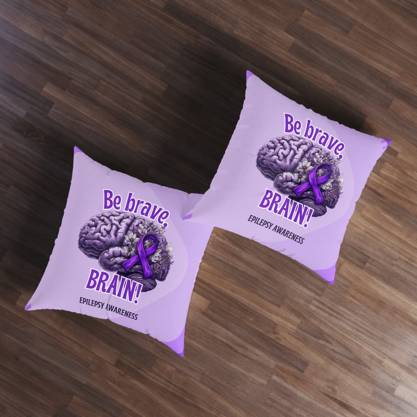 Be Brave Epilepsy Awareness Tufted Floor Pillow
