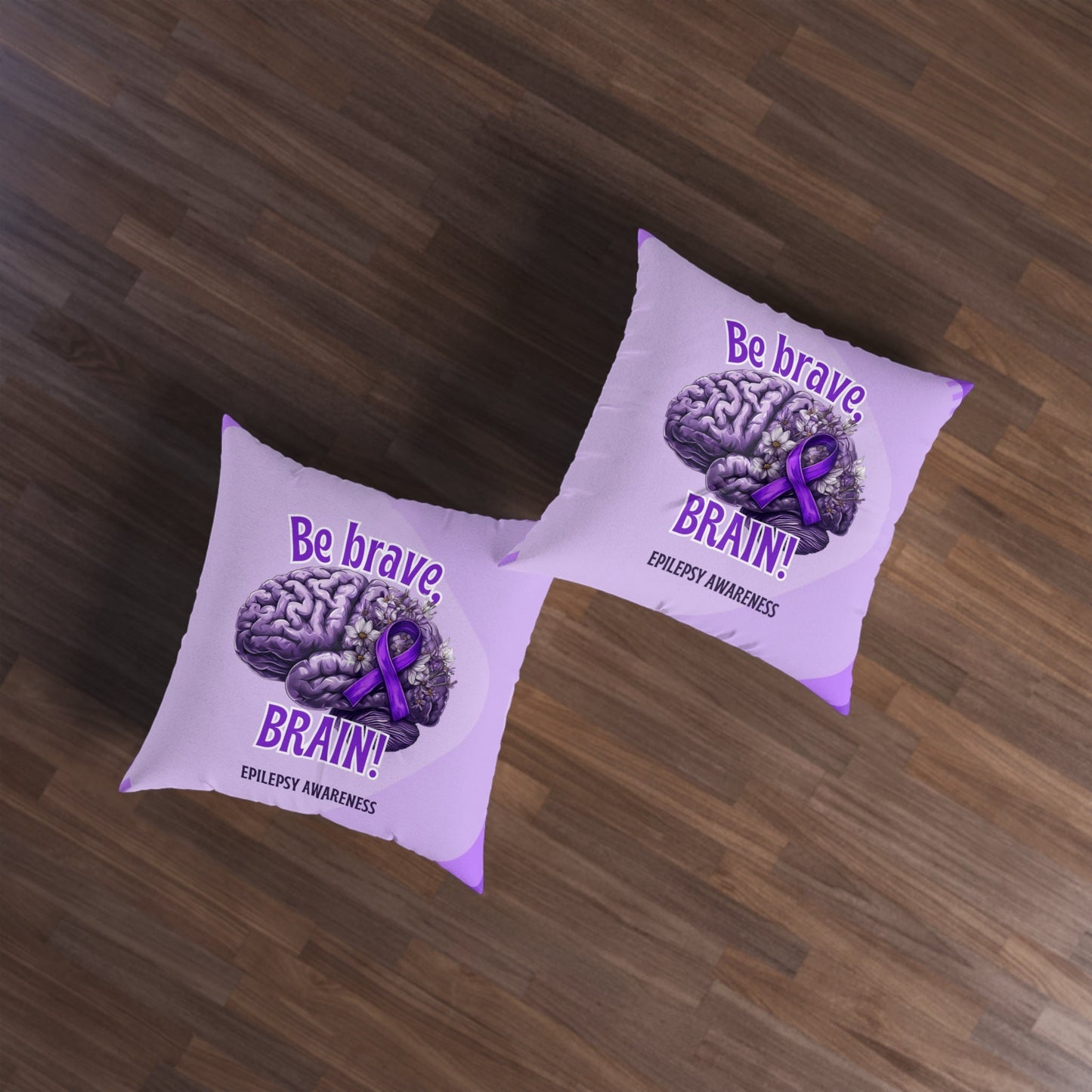 Be Brave Epilepsy Awareness Tufted Floor Pillow
