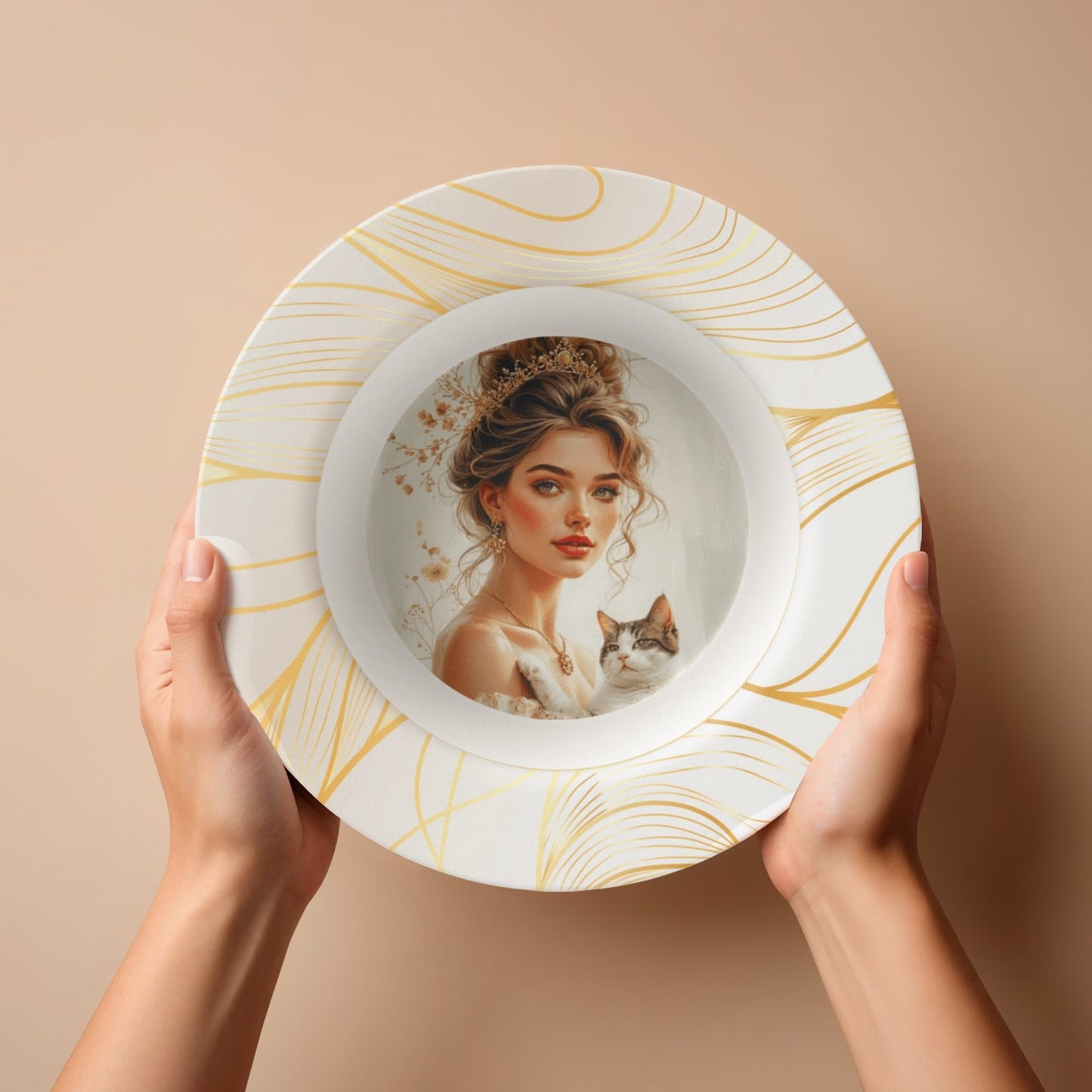 Beautiful Cat Lady Collectible Bowl