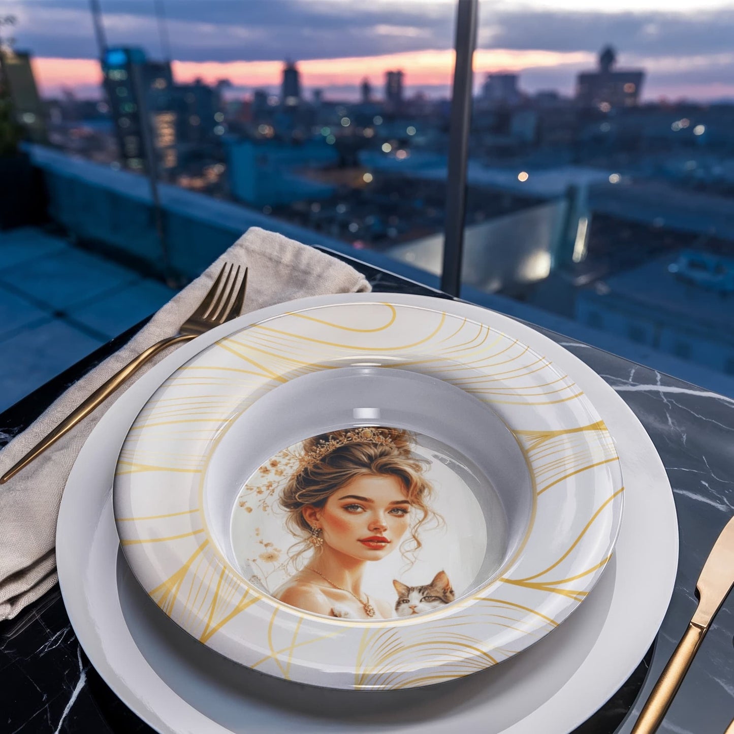 Beautiful Cat Lady Collectible Bowl