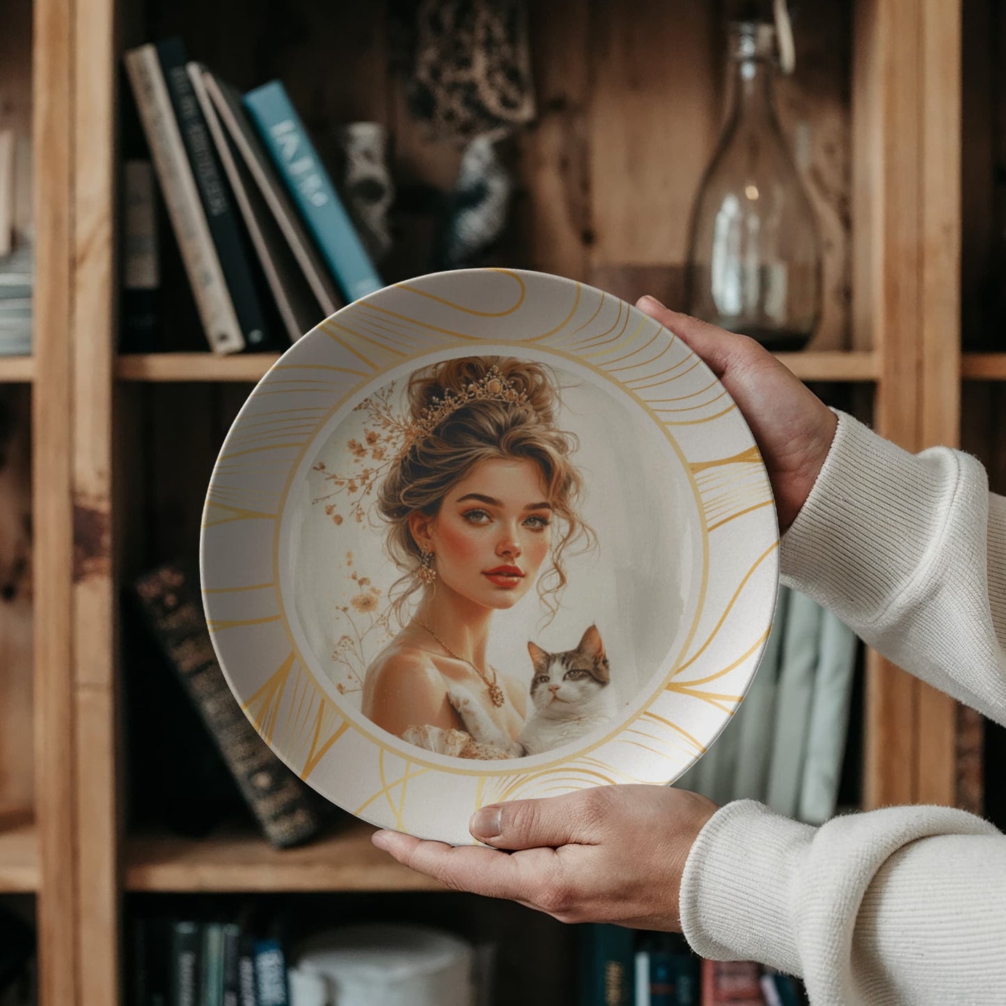 Beautiful Cat Lady Collectible Plate