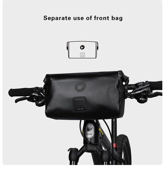 Bicycle Bag Waterproof Big Capacity Handlebar Bag 2 Piece Front Tube Cycling Bag  Bike Accessories Bike Bag Waterproof Bike Handlebar Bag Bicycle For Sport Bicycle Cycling Accessories