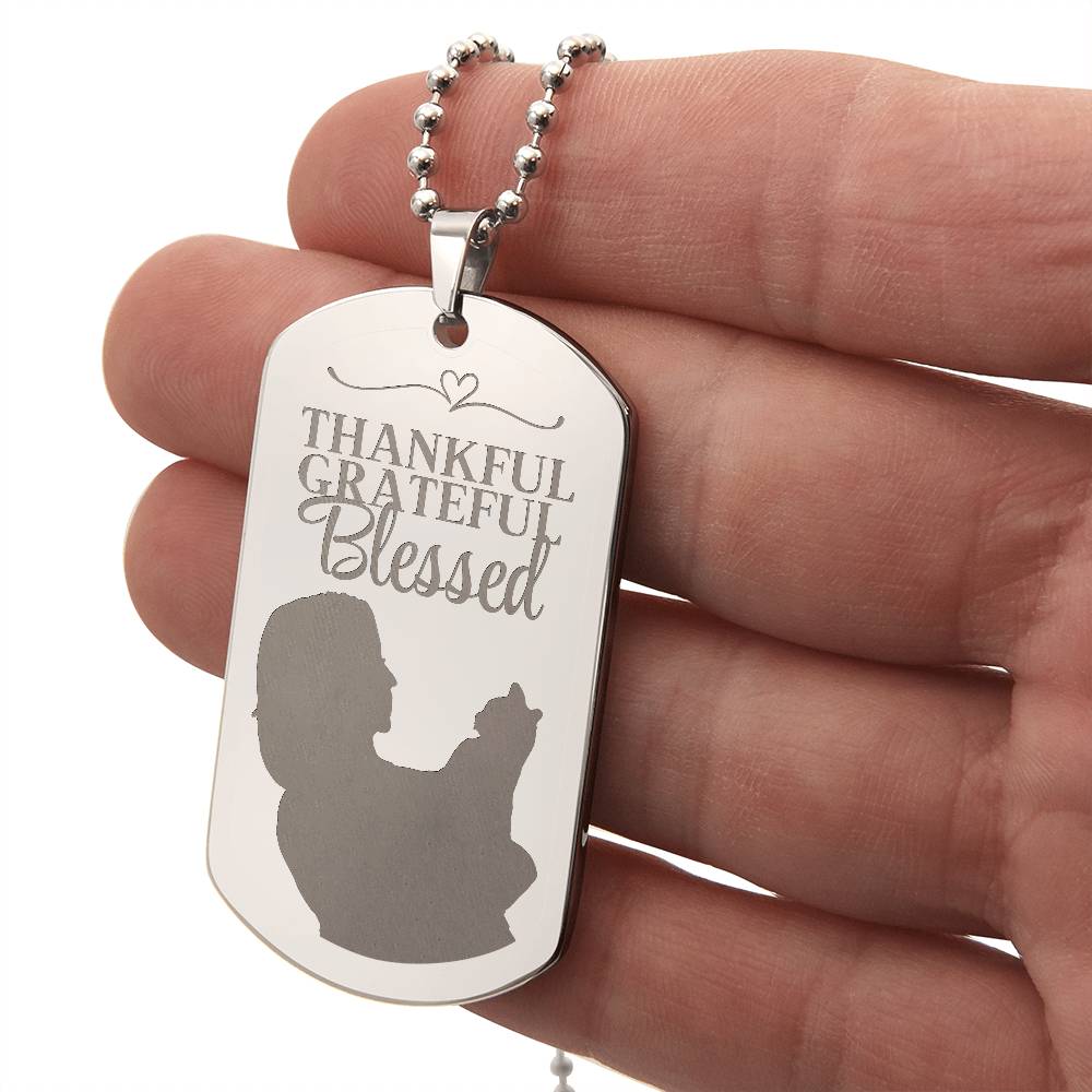 Blessed Cat Lady Engraved Dog Tag Necklace