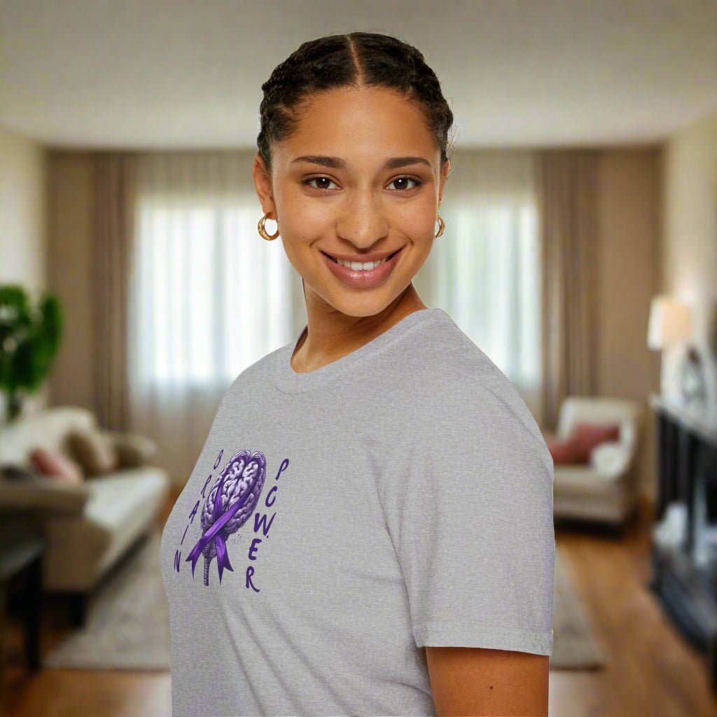 Brain Power Unisex Softstyle T-Shirt for Epilepsy Awareness