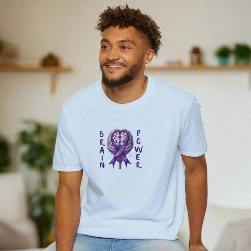 Brain Power Unisex Softstyle T-Shirt for Epilepsy Awareness