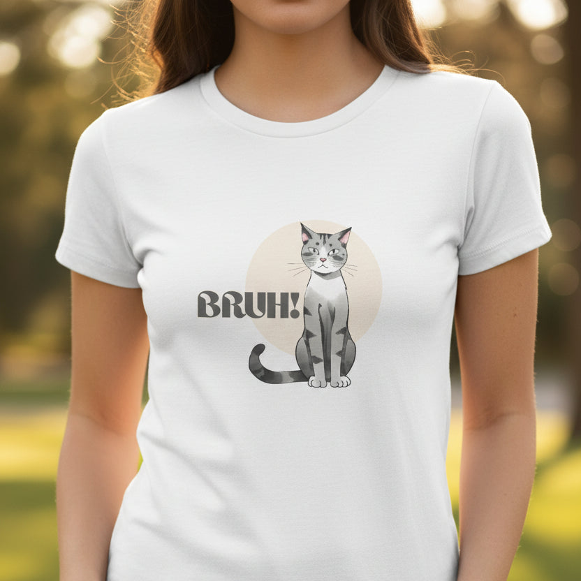 Bruh Cat Shirt – Funny Judgmental Cat Meme Tee