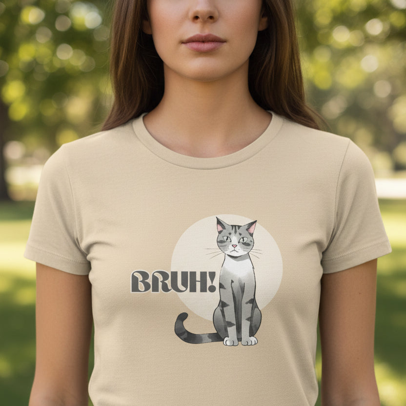 Bruh Cat Shirt – Funny Judgmental Cat Meme Tee