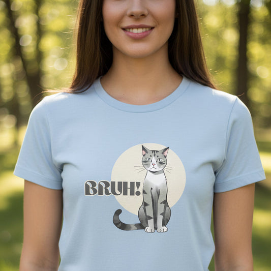 Bruh Cat Shirt – Funny Judgmental Cat Meme Tee