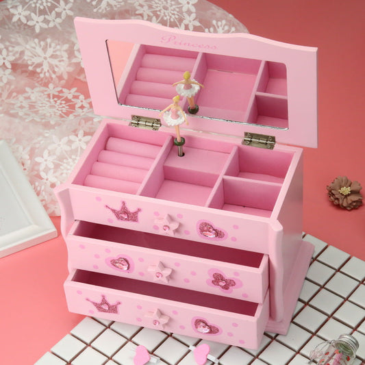 Children's Wooden Jewelry Storage Box Holiday Gift