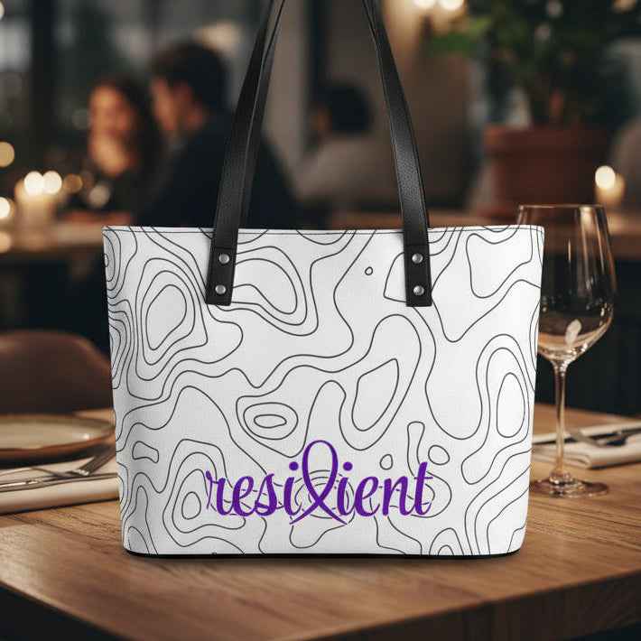 Resilient Minimalist Tote Bag – Epilepsy Awareness | Cross-Grain Leather Everyday Carry