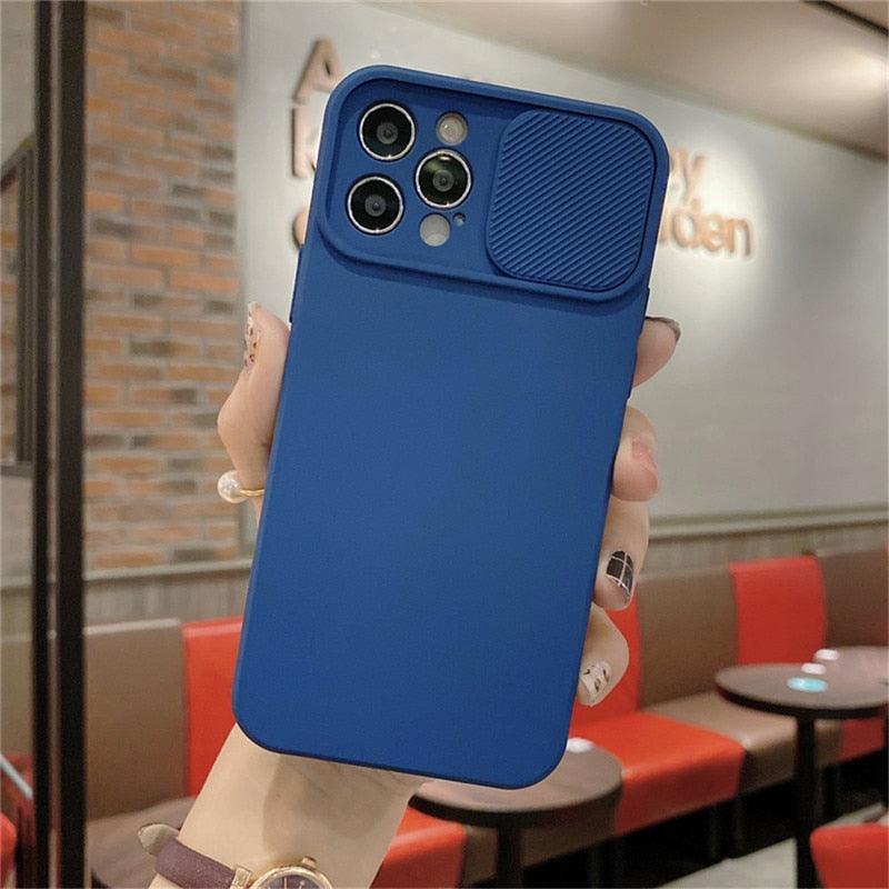 Camera Protection Case With Sliding Camera Cover Protective Design Soft Edges Protective Cover Camera Lens Protection Solid Phone Case For iPhone 13 14 12 Pro Max Mini Candy Color Cover For iphone