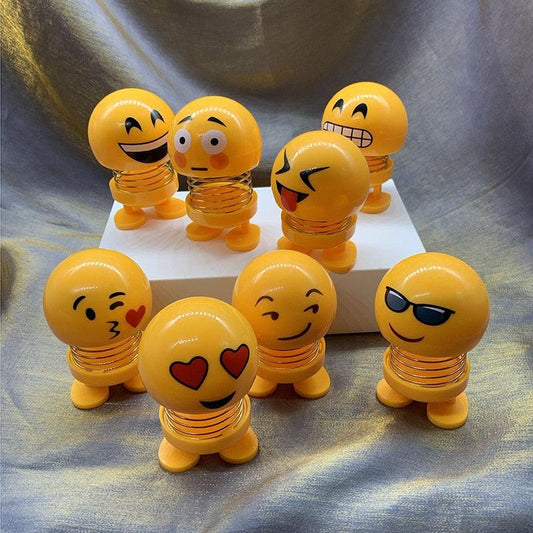 Cartoon Car Ornaments Electroplating Spring Shaking Head Doll Toy Shaking Head Toys Car Ornaments Bobblehead Nod Dolls Cute Cartoon Funny Wobble Head Robot Lovely Car Dashboard Decor Spring Car Decoration Doll Stretchable Toy Deformation