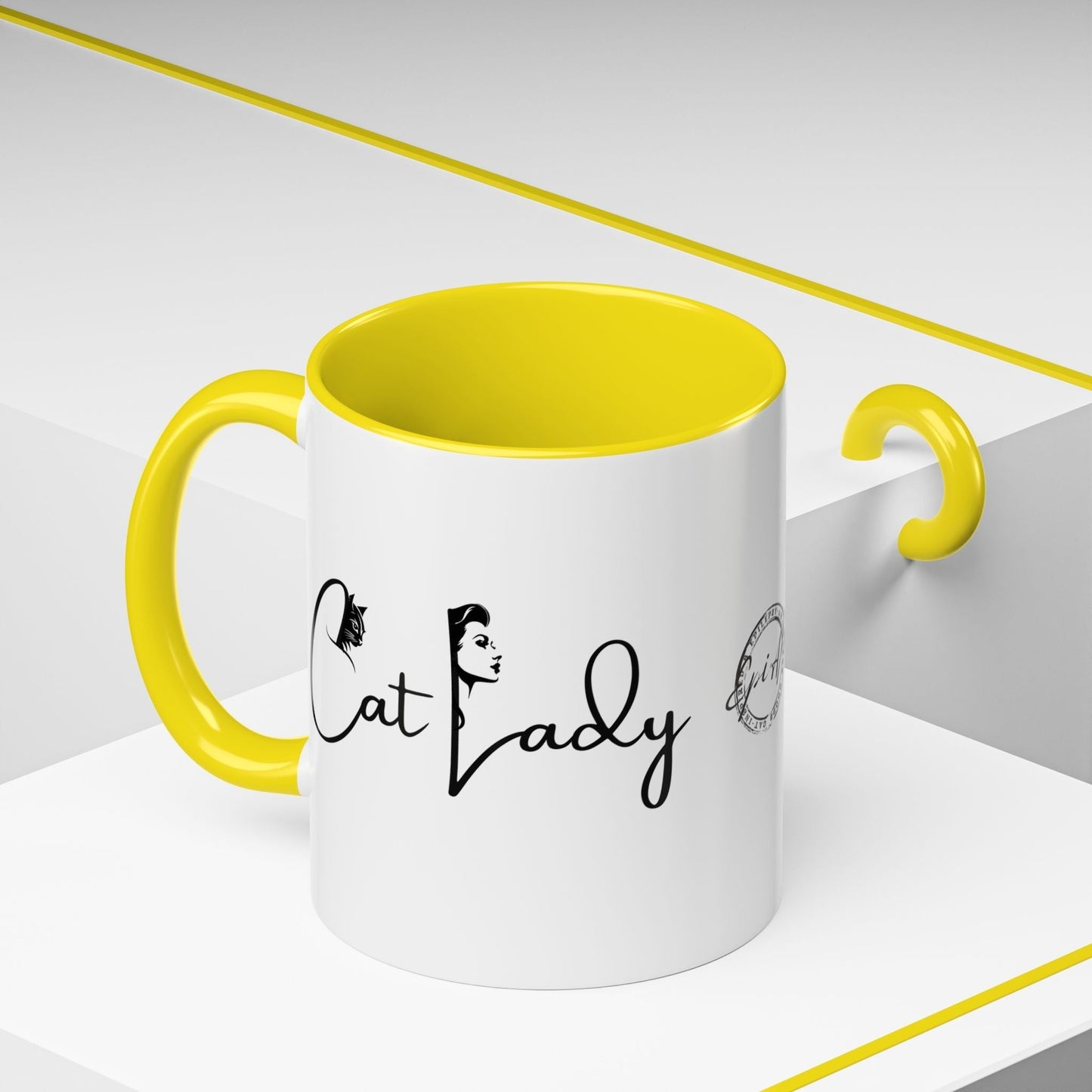 Cat Lady Accent Coffee Mug - Perfect Gift for Cat Lovers