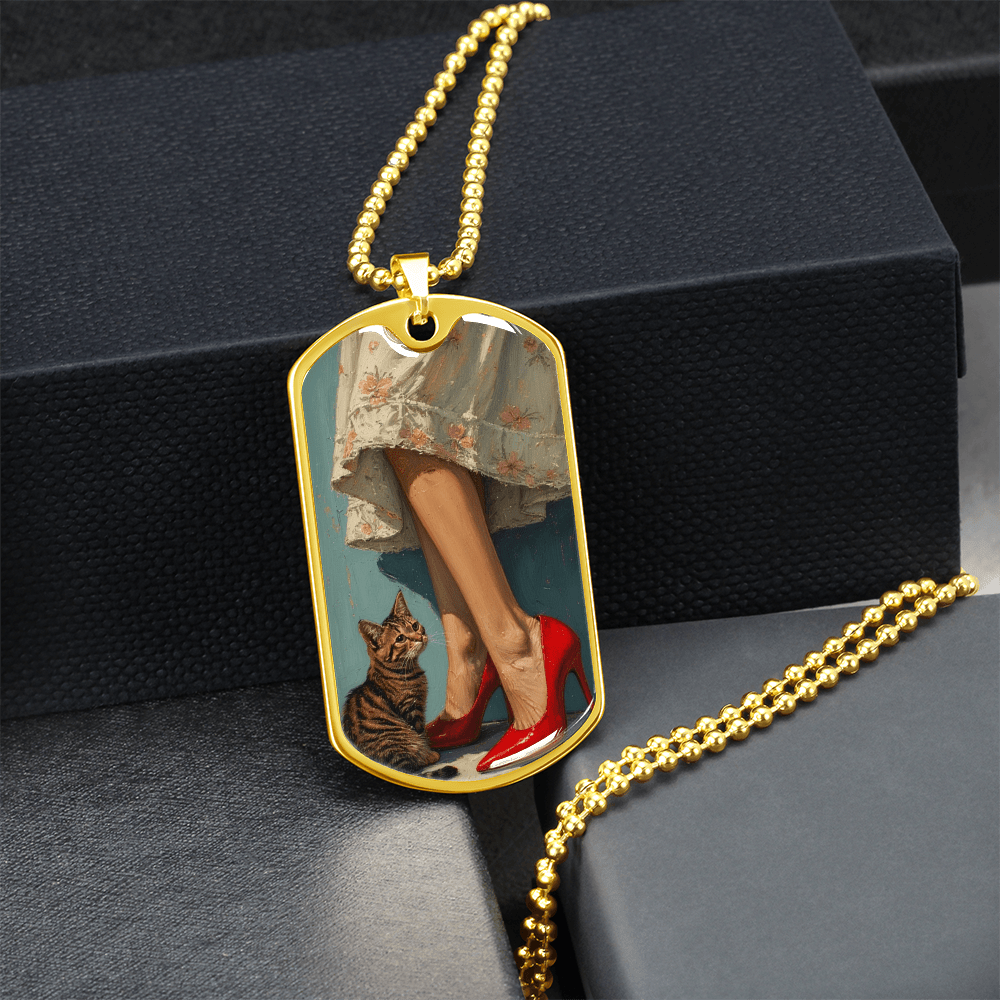 Cat Lady in Red Necklace