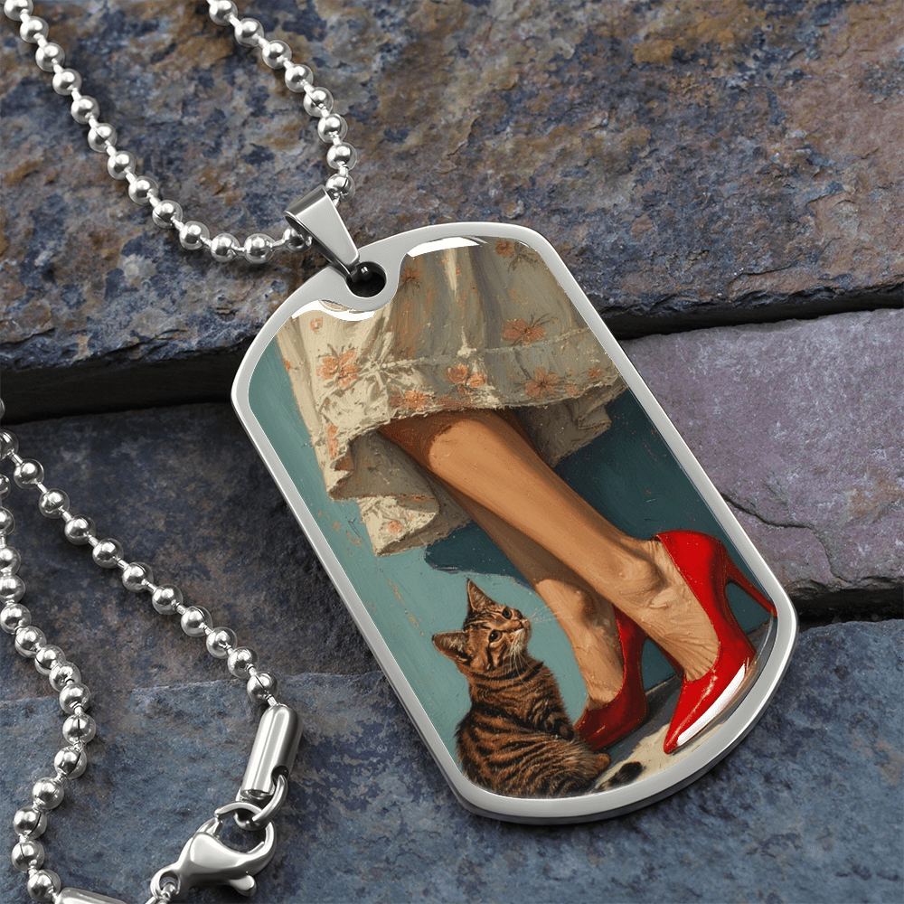 Cat Lady in Red Necklace