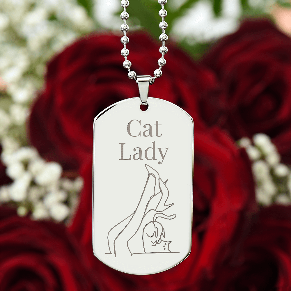 Cat Lady Legs Engraved Necklace