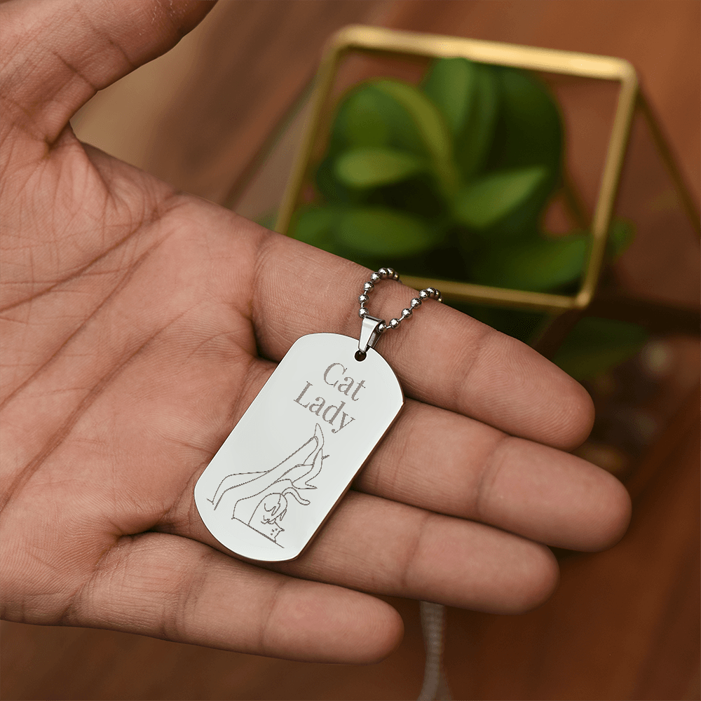 Cat Lady Legs Engraved Necklace