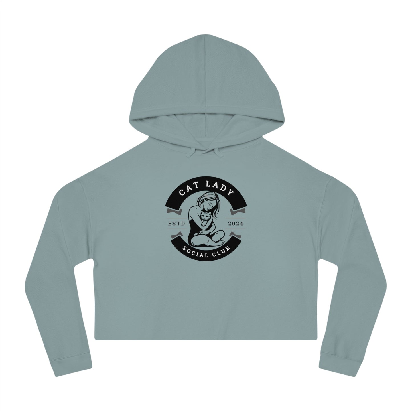 Cat Lady Social Club Cropped Hooded Sweatshirt