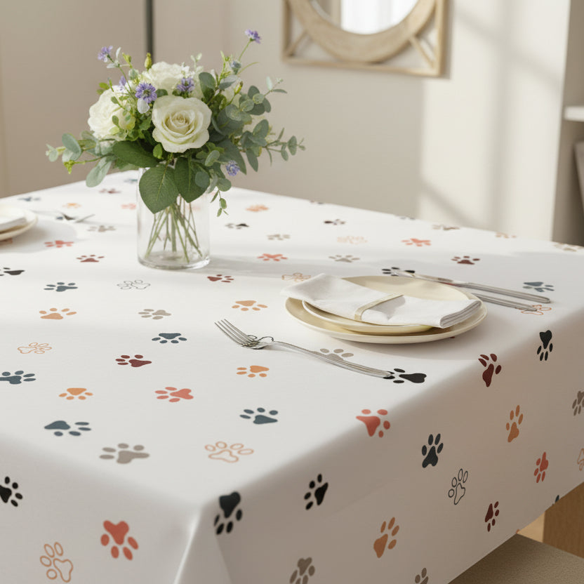 Cat Paw Print Tablecloth