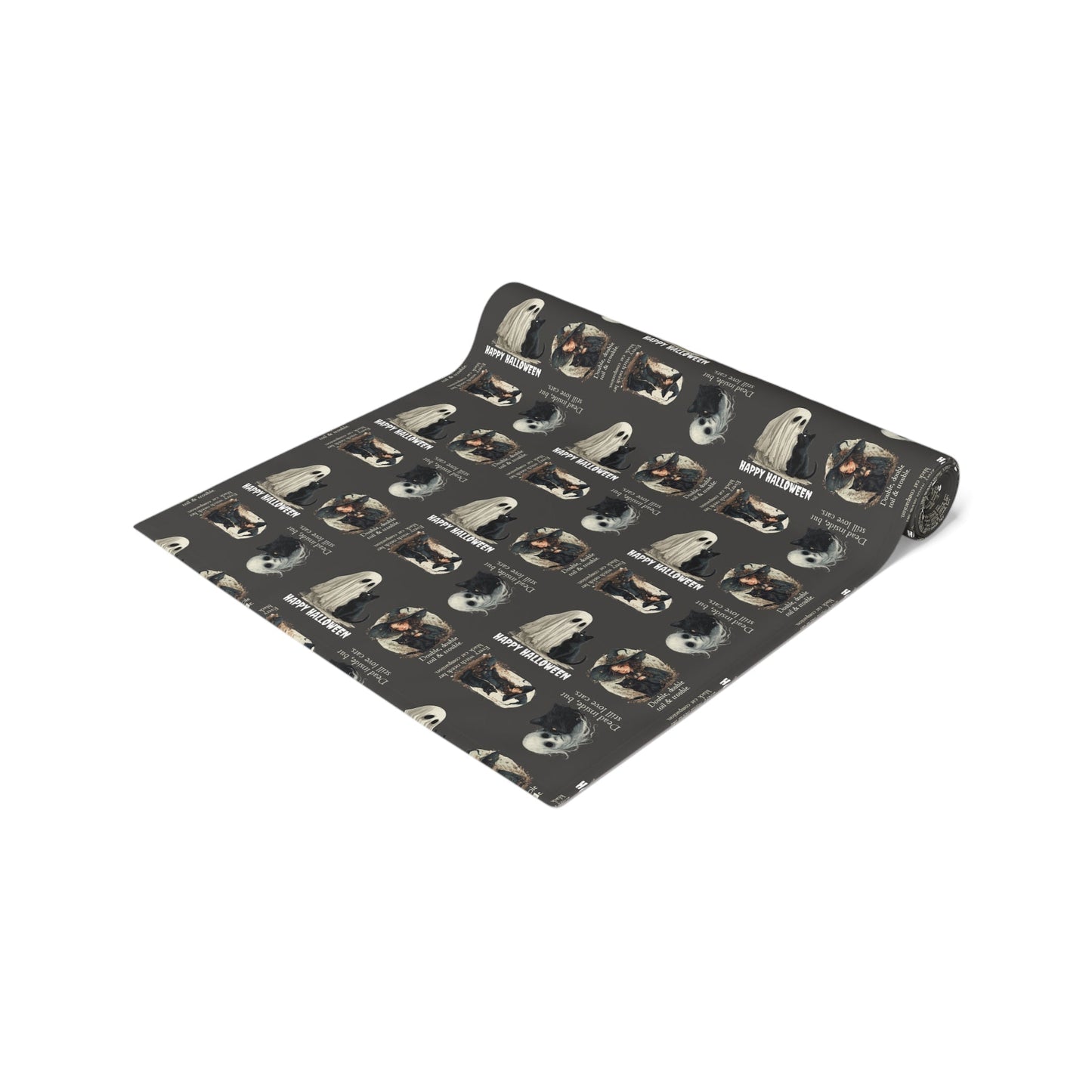 Cat Themed Halloween Table Runner for Festive Decoration